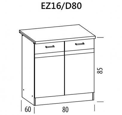 Eliza EZ16/D80 80 cm Köögi põrandakapp