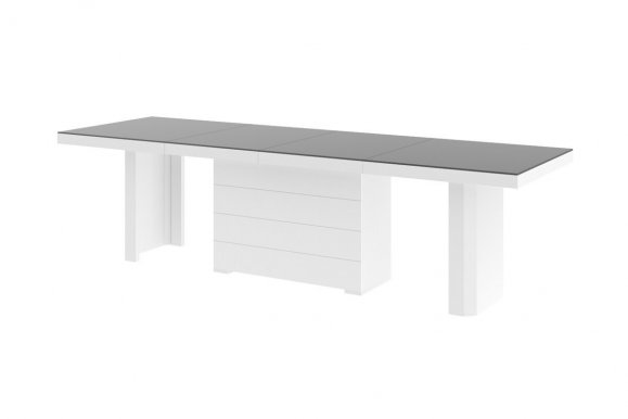 Kolos 160-412 Table (White gloss/Top grey super matt)