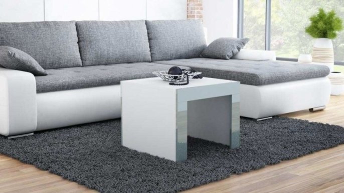 Tess 60X60 Žurnālgalds Body white mat,Panel gray gloss