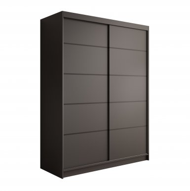 SW-CAL 150 cm Schwebetürenschrank,Schwarz matt