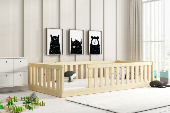 Montessori Bed with mattress 190x90 Pine