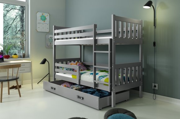 Karina 2 Bunk bed with mattress 160x80 graphite/graphite