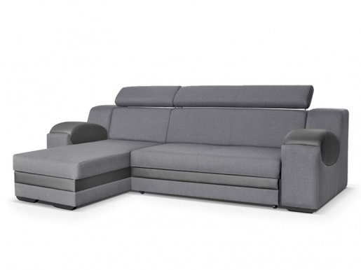 MADRYT Universal L/P Сorner sofa (Grey fabric Hugo 12+Grey eco leather Madryt 195)