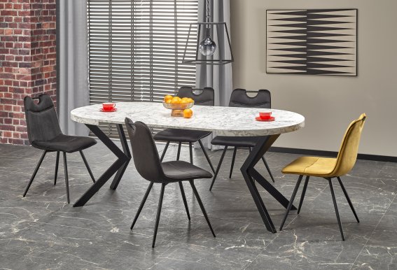 PERONI 100-250 Extendable dining table marble/white