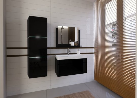 Furnitech Ванная комната IB1-17B-HG20-U60 Z UM black/black gloss