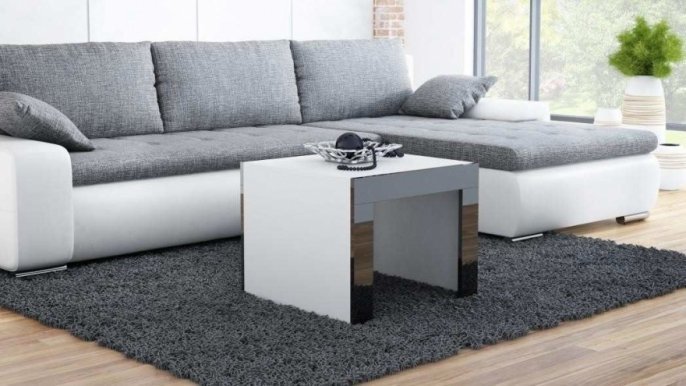 Tess 60X60 Žurnālgalds Body white mat,Panel black gloss