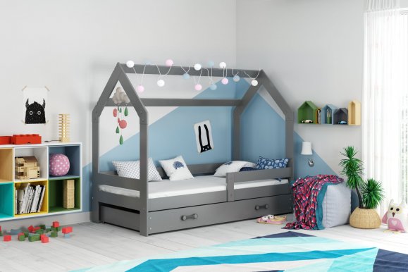 House- Кровать детская с матрасом 160x80 графит