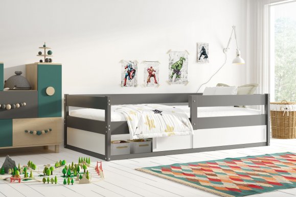 Hugo- Кровать детская с матрасом 160x80 Графит