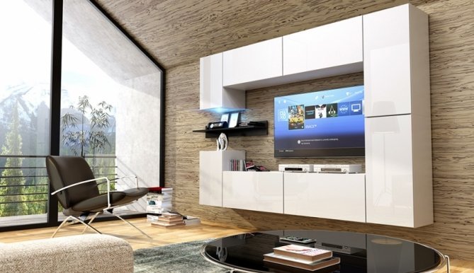 Sky Concept 13 Wall unit White mat/white gloss