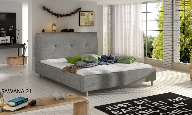 ANG_02 (SAWANA 21) 160x200 Двуспальная кровать с основанием для матраса Серый