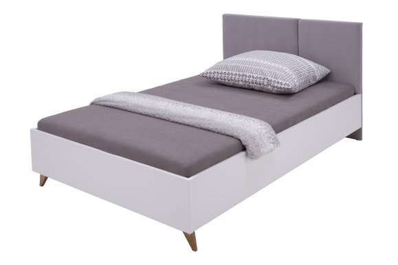 MOOD MD-12 120x200 Bed with Slats and Upholstered Headrest