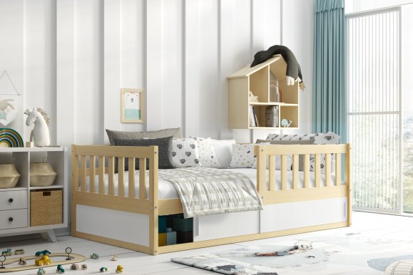 SMART-JAS Кровать детская с матрасом 160x80 Сосна
