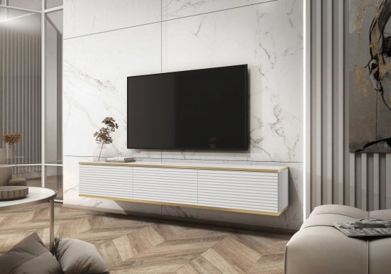 ORO- MDF RTV-175 TV-Wandschrank Weiß