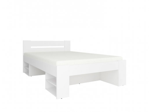 Nepo Plus LOZ3S+W140 Bed with wooden frame (White) 