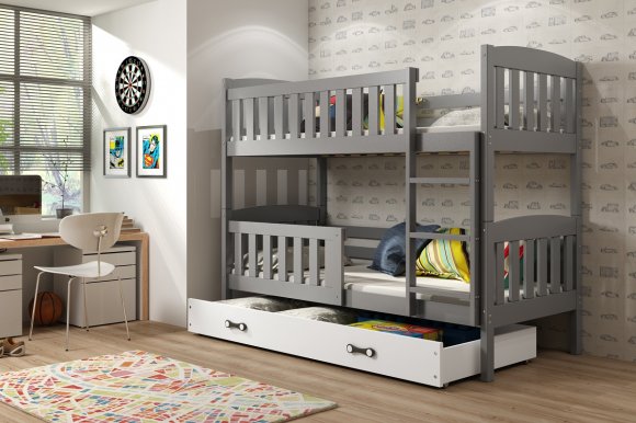 Cubus 2 Bunk bed with mattress 200x90 graphite