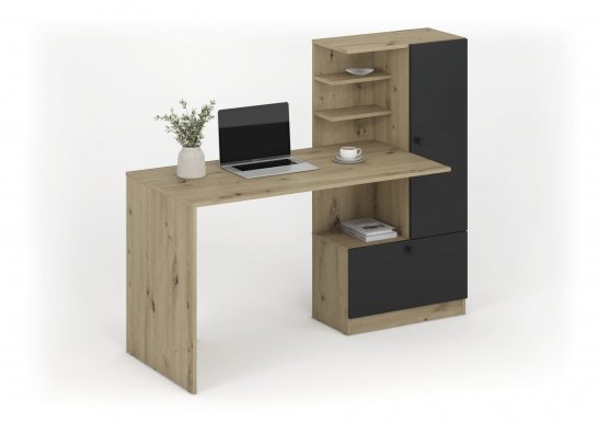 V-UA Desk,Artisan oak/black