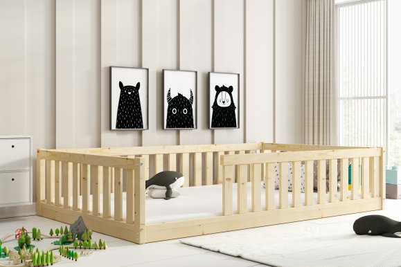 Montessori Bed with mattress 120x200 Pine