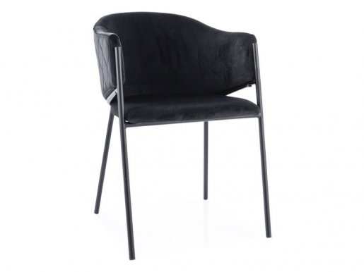 BONO VELVET Chair,Bluvel 19 Black/black