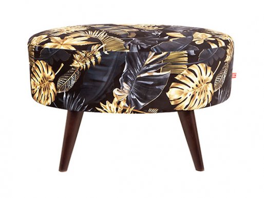 Emilly Pufa (Print Monstera 02 Gold Black)