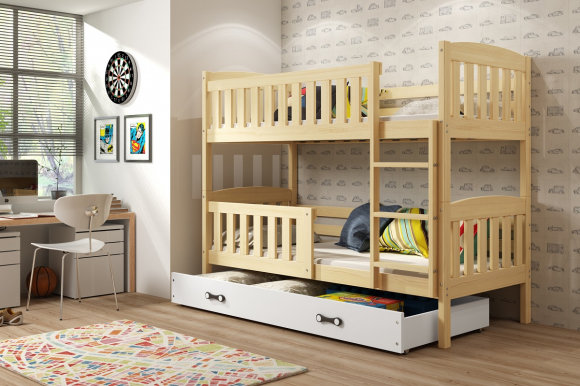 Cubus 2 Bunk bed with mattress 190x80 pine