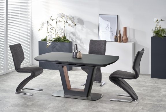 V-CH-BILOTTI- ST (160x200) Extendable dining table Anthracite matt/walnut