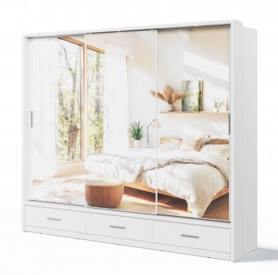 ArtiAR -01P-3L Skapis ar bīdāmām durvīm ar apgaismojumu un spoguli 250cm