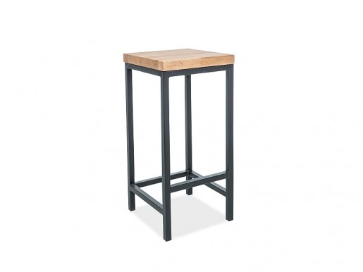 METRO- H-1 OKLEINA Bar stool loft (Black/oak)