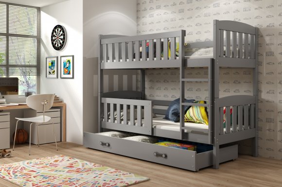 Cubus 2 Bunk bed with mattress 190x80 graphite