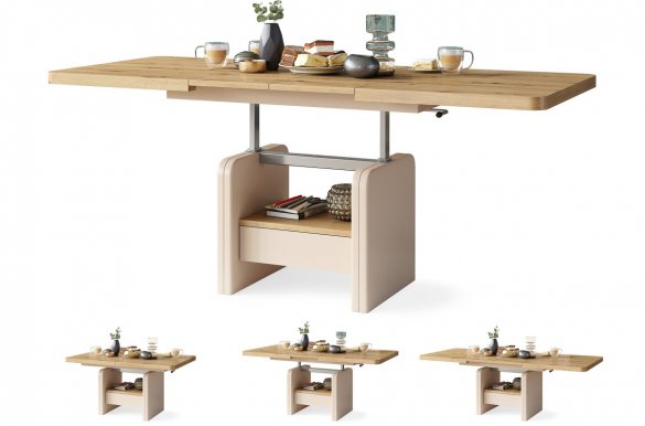 LEXUS 75 sz Стол раздвижной трансформер (дуб artisan/бежевый)