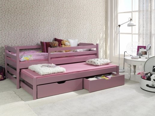 MARCIN II Детская кровать с матрасами Pink