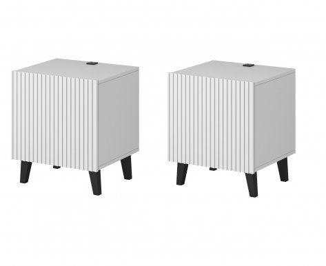 Pafos SZN Bedside with charger 2pcs. White