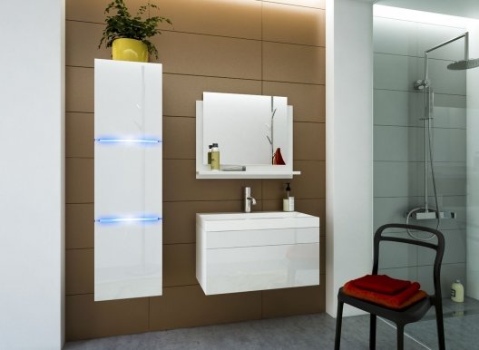 Furnitech Ванная комната LU1-17W-HG21-60U Z UM white/white gloss
