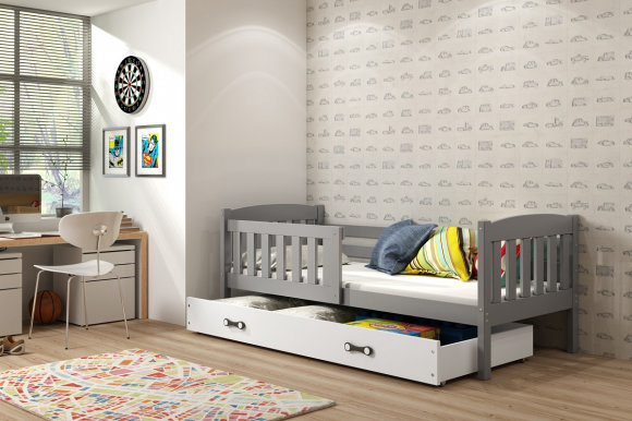 Cubus 1 Bērnu gulta ar matraci 160x80 grafīts