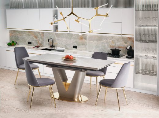 VALENTINO Table light grey/gold