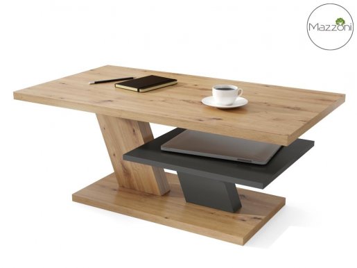 CLIFF law Журнальный столик с полкой,дуб artisan/антрацит