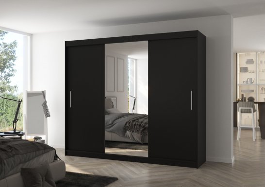 Denis Ds02 250 Black Wardrobe with sliding doors