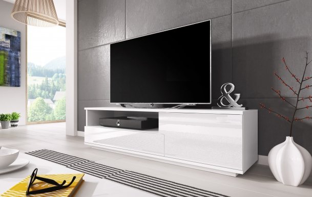Muza TV skapis White mat/white gloss