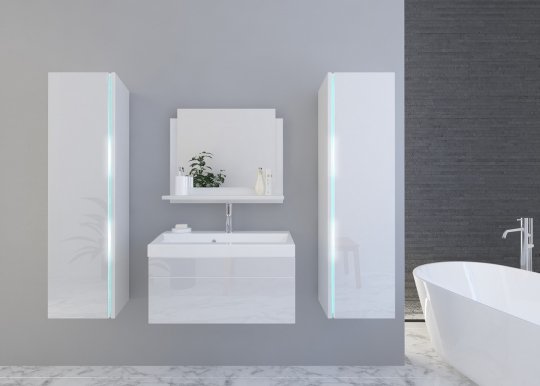 Furnitech Ванная комната DR2-17W-HG21-60U Z UM white/white gloss