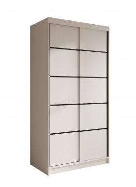 SW-VER 100 cm Schwebetürenschrank,Weiß matt