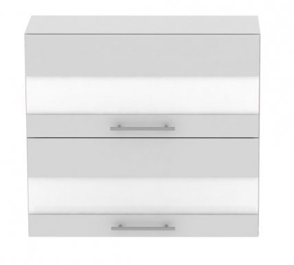 Standard WK2S80 80 cm Laminat Horizontal wall cabinet with 2 glass doors