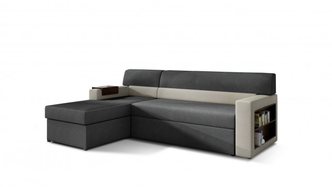 Rico- R22 Угловой диван-кровать левая сторона Soro 95/Soro 83 серый/бежевый
