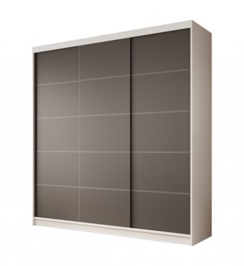 SW-GRE 200 cm Schwebetürenschrank,Weiß matt/Schwarz matt