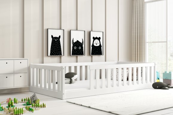 Montessori Bed with mattress 190x90 White