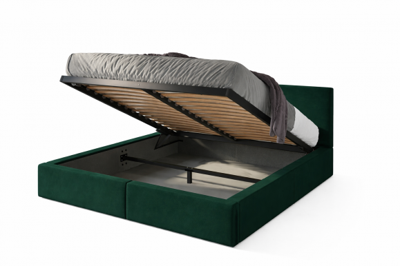 Hilton 160x200 Bett mit Bettzeugkasten (Grün)