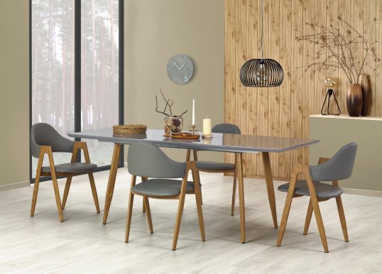 RUTEN Extendable table grey/honey oak