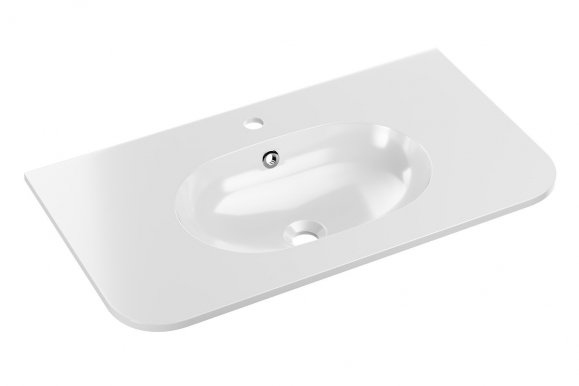 Ovalia Pure white gloss um 80-46 Waschbecken 80cm