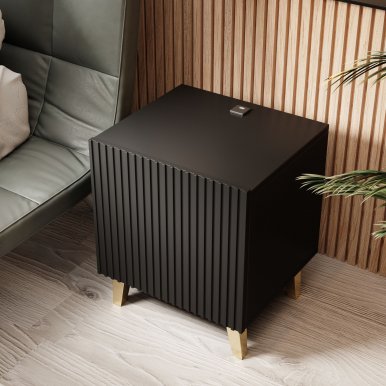 Pafos SZN Nachttisch mit Ladegerät 2Stk. Black