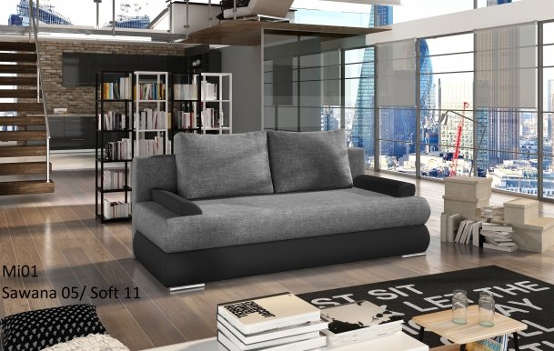 MIL- 01 Sofa-bed (Sawana 05/Soft 11 grey/black)