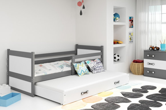 Riko II 200x90 Bed with two mattresses Graphite