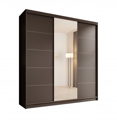 SW-SON-200 cm -BB Шкаф-купе с зеркалом,Черный матовый
